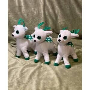 Ty Beanie Boos Collection Set of (3) Peppermint Christmas Reindeer (2017)